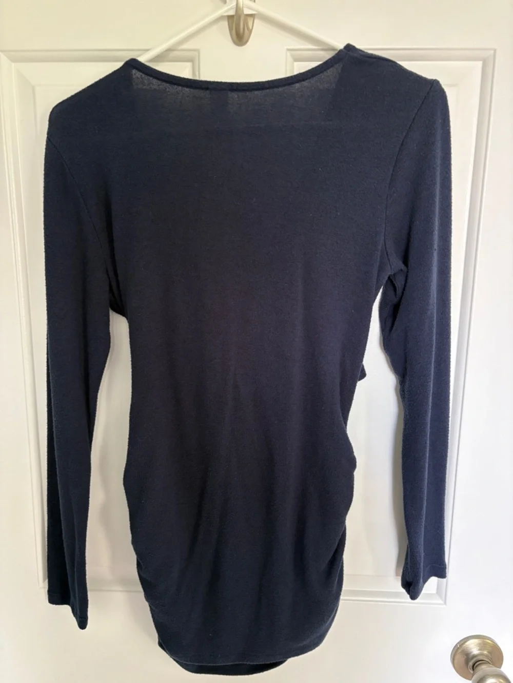 Old Navy Small Maternity Navy Wrap Long Sleeve Shirt - Picture 5 of 9